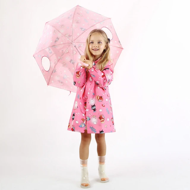 Untado Pólvora promoción Paraguas y traje impermeable lluvia costo para los niños de dibujos  animados de los niños de las niñas paraguas de lluvia Poncho niños ropa  impermeable conjunto lindo impermeable _ - AliExpress Mobile