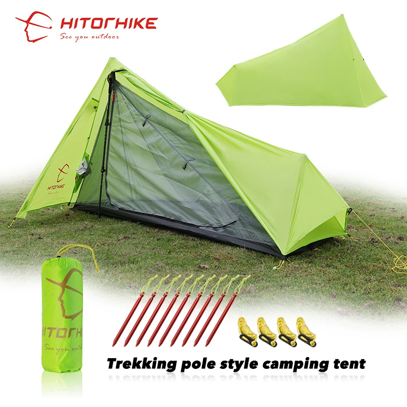 Trekking pole style camping tent 2