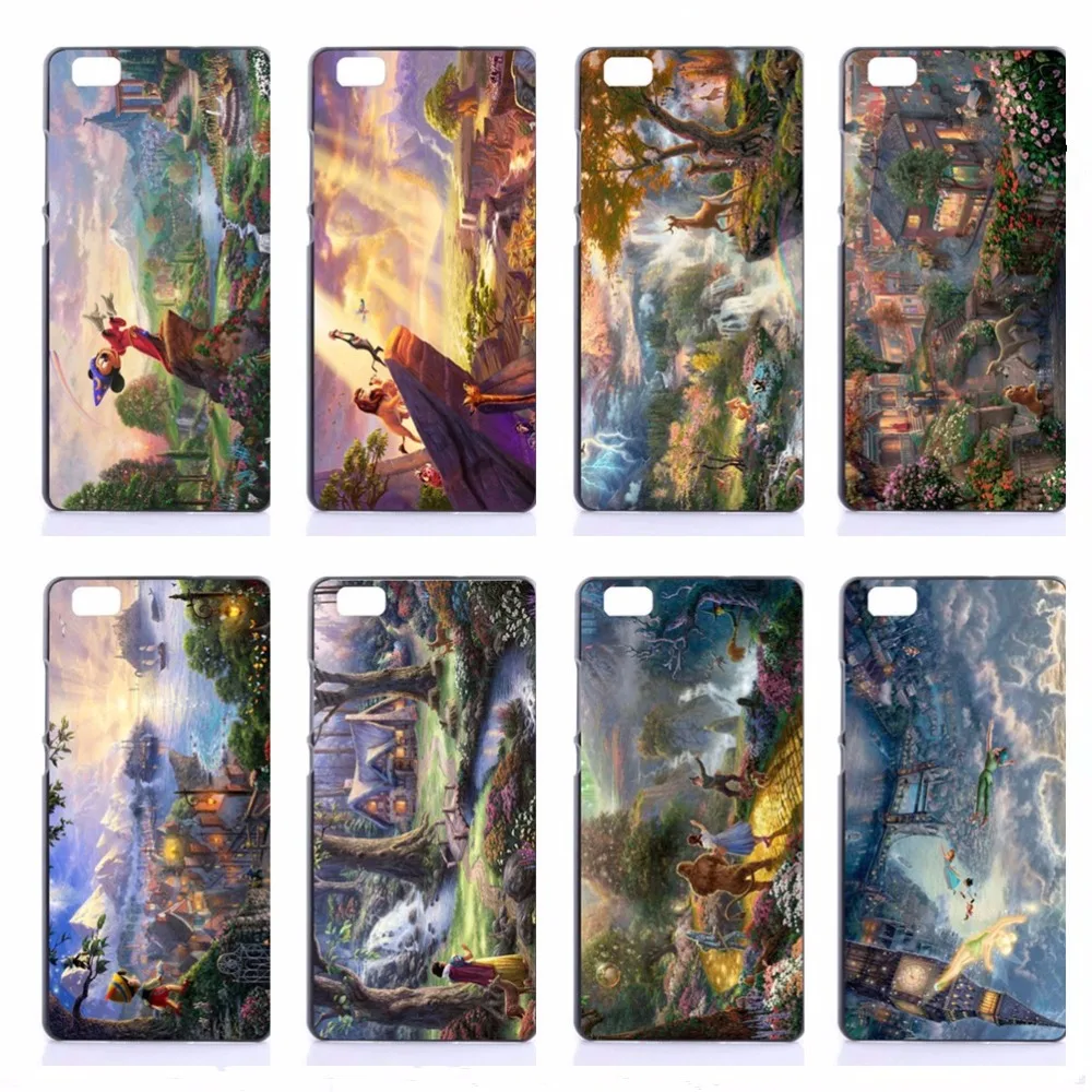 Mickey Princess Peter Pan Lion King Cartoon Hard PC Phone Cases For Huawei Ascend P7 P8 P9 Lite P9 Plus Back Covers Fundas Capa