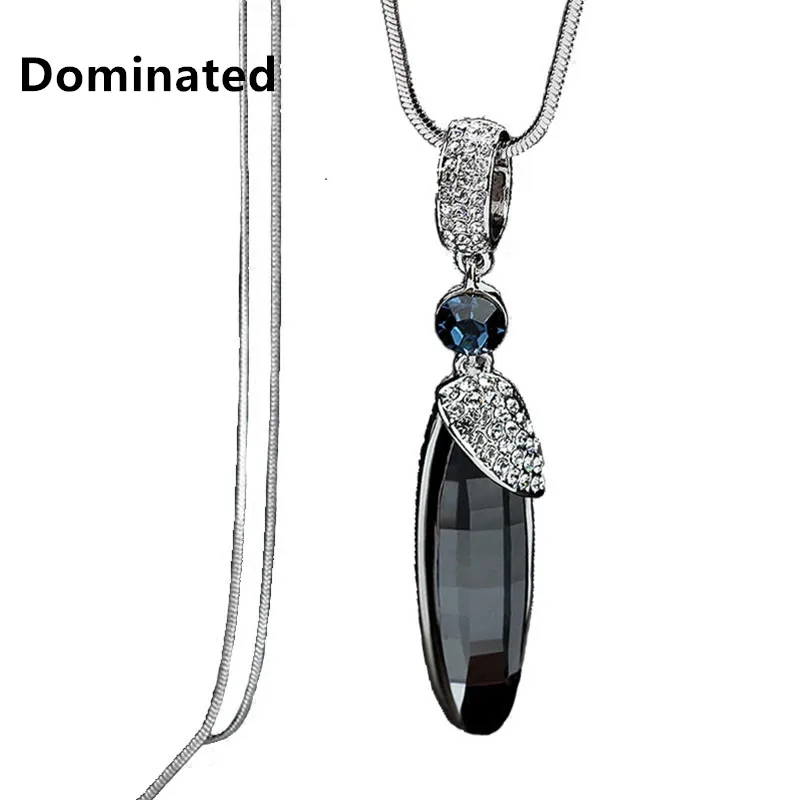 Dominated Women Crystal Necklace font b Long b font Personality Pendant font b Dress b font