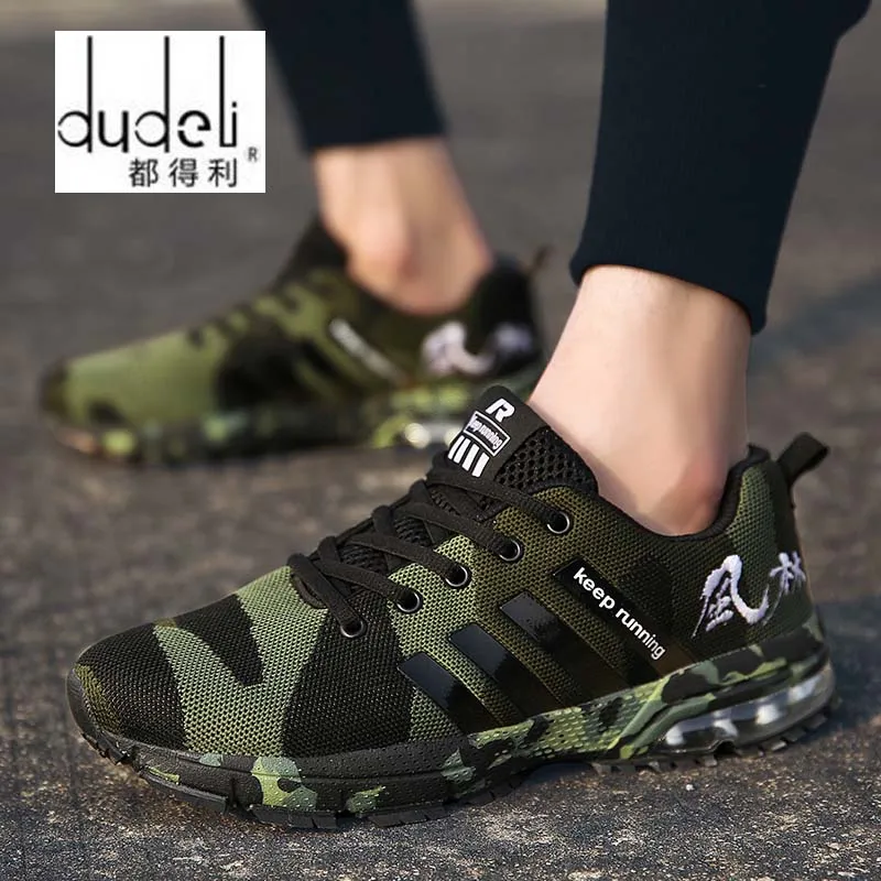 

DUDELI 2018 four seasons top quality running shoes for man adults size 46 breathable mesh outdoors activities couple sneakers