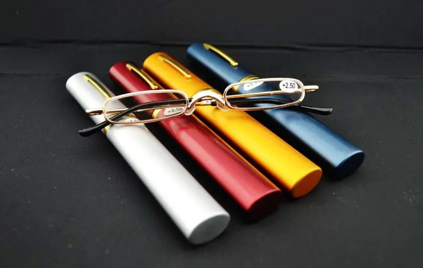 

High Quality Ultra Slim Trim Reading Glasses, Metal Mini Tube Reader, 10pcs/lot Free Shipping include +1.25 +1.75 +2.25 +2.75