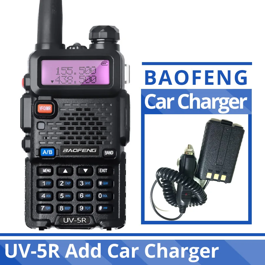 Портативная рация Baofeng UV-5R Двухдиапазонная UV 5R портативная CB радио UHF VHF портативная UV 5R двухсторонняя радио для охотничьей радиостанции - Цвет: 5R Add Charger