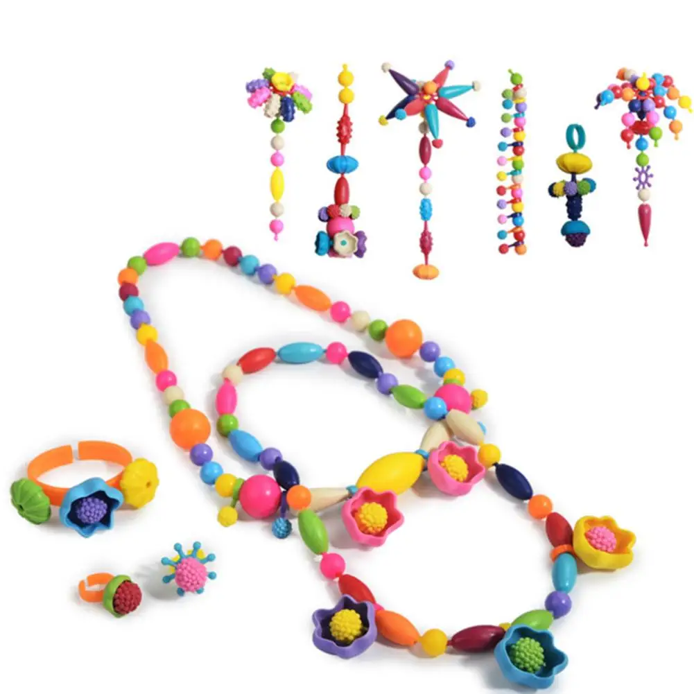 

70/260Pcs Children Gift Count Snap Art Craft DIY Jewelry String Making Beads toys for children