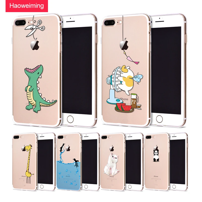 

For Funda iPhone 7 Case 5 5S SE 6 6S 7 8 Plus XS Max Cute Animal Cartoon for Cover iPhone X Case Soft TPU for Capa iPhone XR