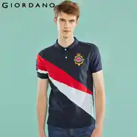 Giordano Men Polo Shirts Men Stretchy Fabric Embroiderey Pattern Slim Fit England Style Polo Men Shirt Gentlemen Shirt Hombre