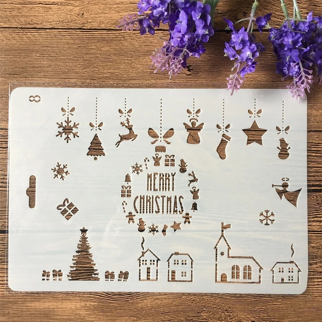 

1Pcs 26cm Snow Tree Merry Christmas DIY Craft Layering Stencils Wall Paint Scrapbook Stamp Embossing Album Decorative Template