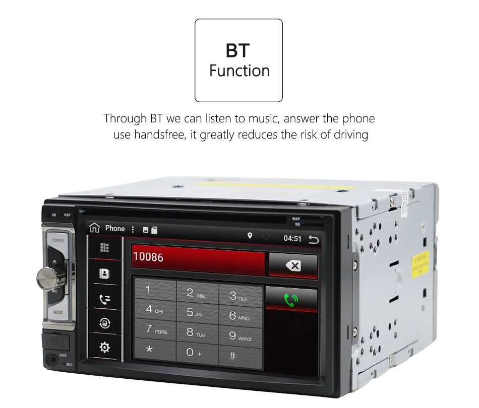 Cheap Eunavi Universal 2 Din Android 8.1 Car DVD Player Radio Stereo System 2din GPS Navigation WiFi Bluetooth Touch Screen 1024*600 5