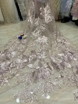 

nice looking feather embroidery tulle mesh lace fabric Jolin-2.2518 with good quality for party dress