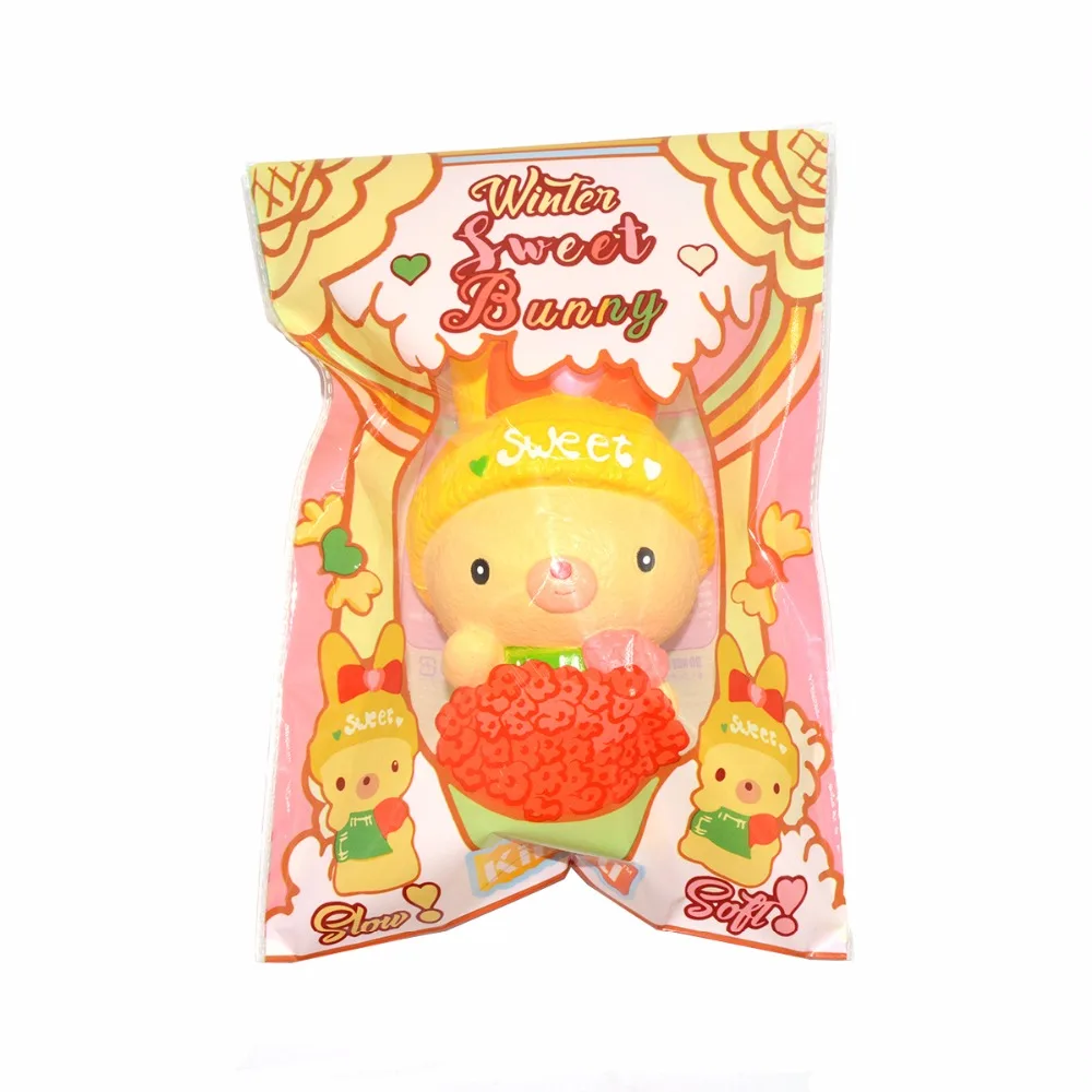 1 шт. Новый kiibru jumbo 14 см Банни Squishy Ароматические замедлить рост сладкий цветок кролика мягкая игрушка Дети подарок на Хэллоуин