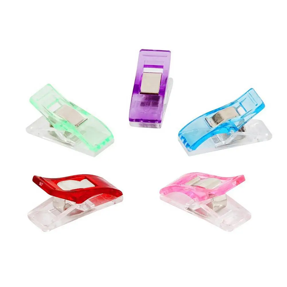 100 PCS Mixed Plastic Wonder Clips Holder For DIY Patchwork Fabric Quilting Craft Sewing Knitting Clips Home Office Supply