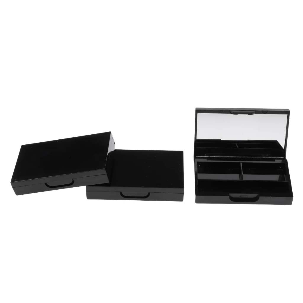 3x Empty Makeup Palette for Lipstick Eyeshadow Blush Highlight Bronzer with Mirror