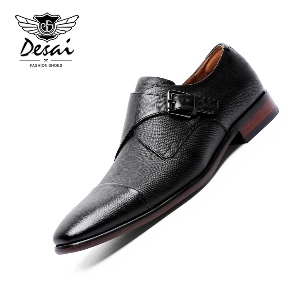 Men/'s Casual Dress Shoes Leather Buckle Strap Slip On Business Leisure Oxfords