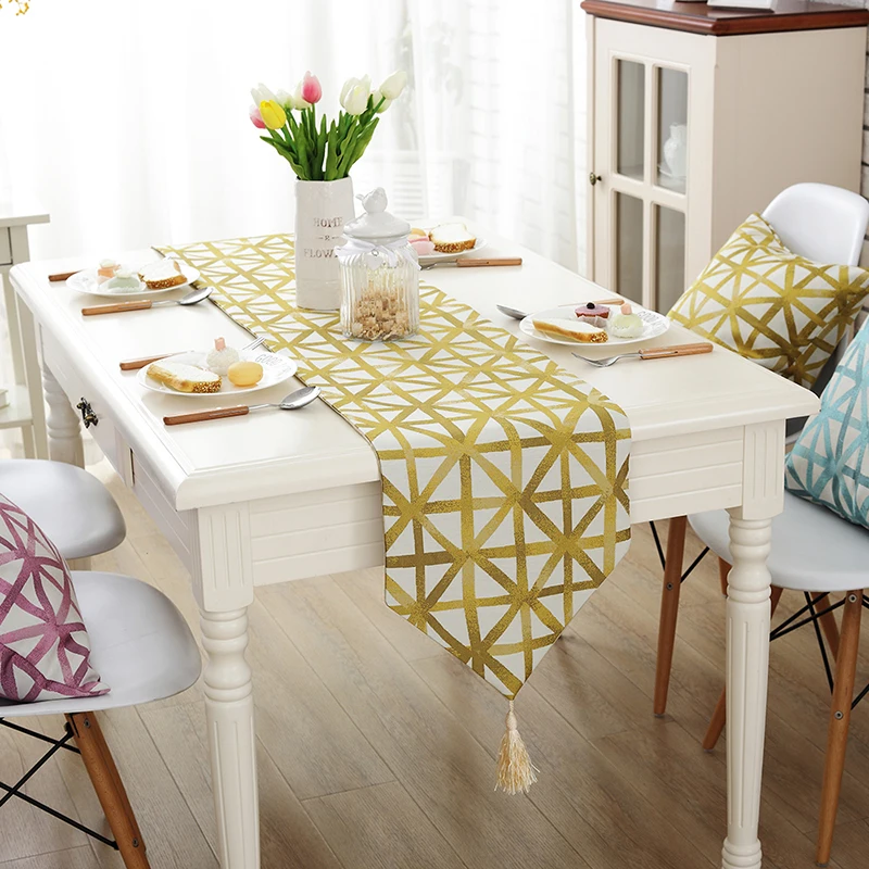 Fashion Modern Table Runner Colorful Runner Table Cloth With Tassels