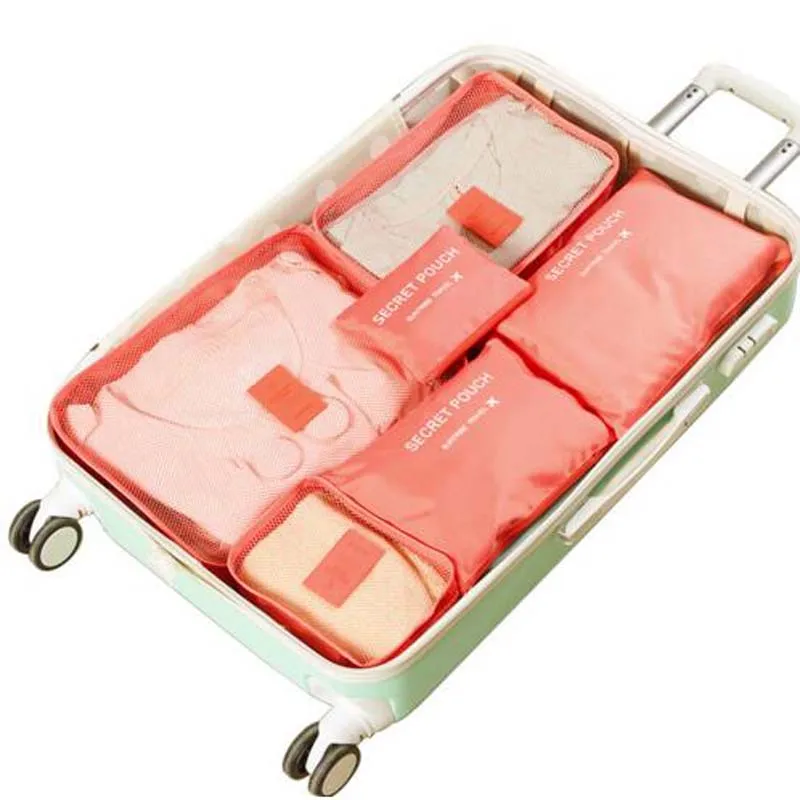 

Women's bags Multi-function bags high quality Nylon fabric 6 piece/set travel bags netted bags organizer box packaging bags