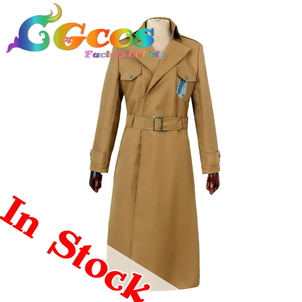 

Free Shipping Cosplay Costume Shingeki no Kyojin Attack on Titan Rivaille Eren Mikasa Ackerman Long Wind Coat Blue Wing in Stock