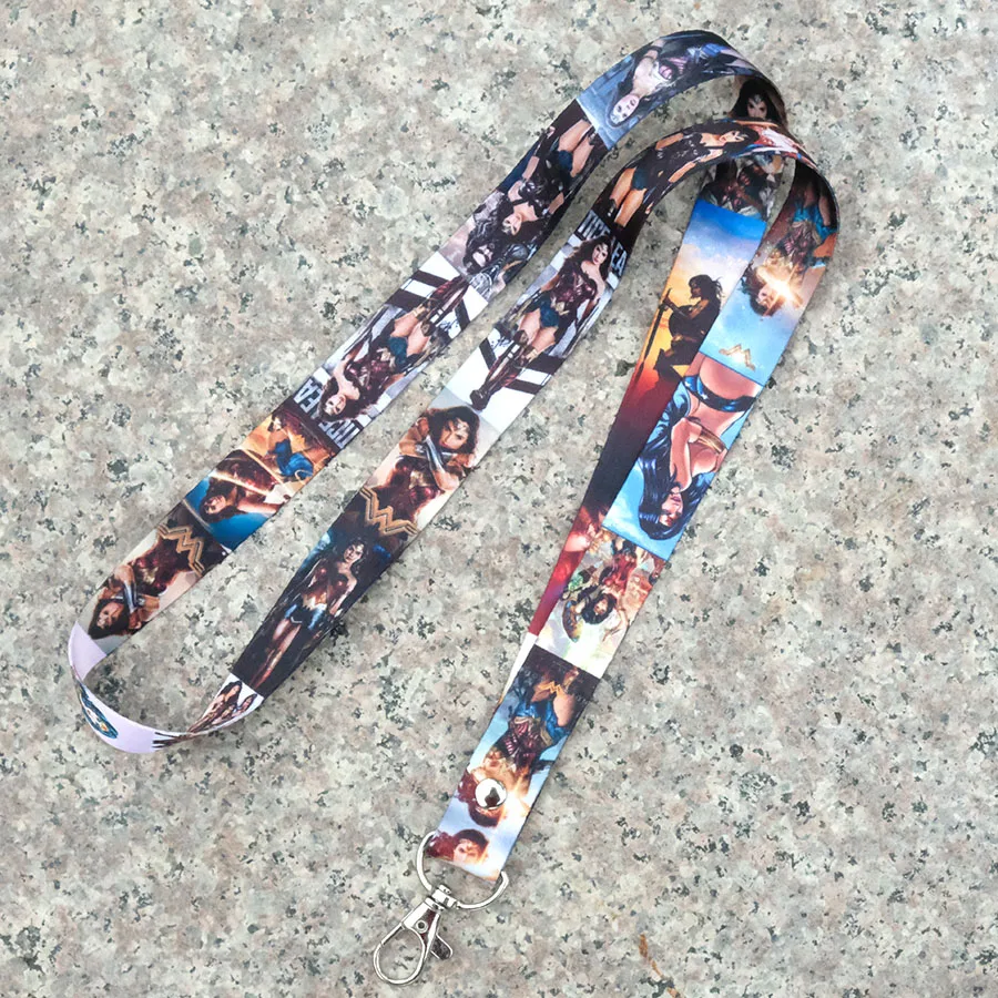 DC чудо-женщина Диана Принц телефон веревку ремешок для телефона шнурок для ключей+ ID кредитных держатель для карт пластиковый протектор чехол рукава