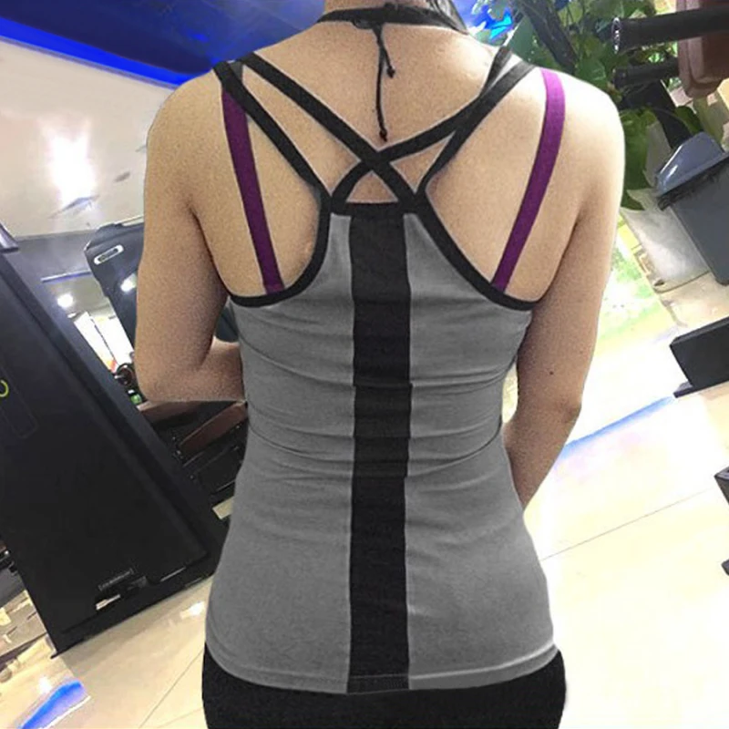 2018 Summer Sexy Harness Women Tank Tops Female Dry Quick Loose Fitness Vest Singlet For Exercise Women's Workout T-Shirts 
