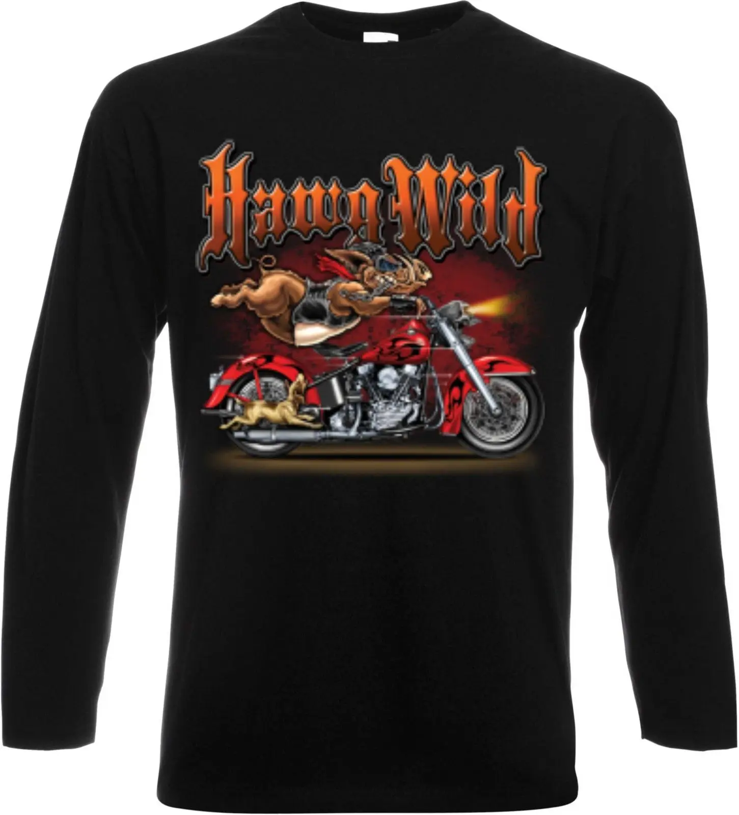 Лонгслив/майка schwarz HD V Twin Biker-и Choppermotiv Modell HAWG Wild | Мужская одежда