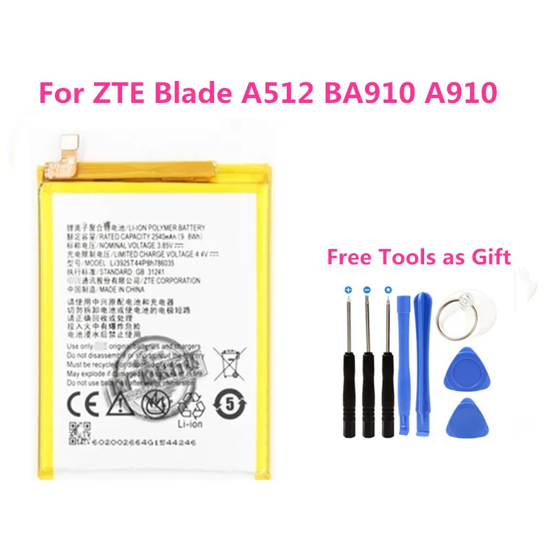 

2540mAh Replacement Built-in Battery Li3925T44P8h786035 For zte Blade V7 V8 BV0800 A910 A910T BA910 A512 Xiaoxian 4 BV0701
