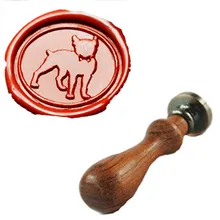 Винтаж милая собака Боути индивидуальный логотип свадебные приглашения Воск уплотнительное штамп палисандр ручки комплект