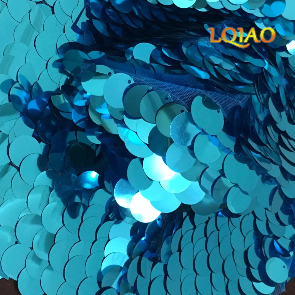 Turquoise Sequin Fabric-001