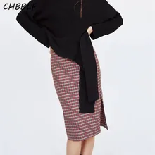 Весна и лето новое поступление прямая юбка средней длины Женская Повседневная клетчатая юбка XDB7361