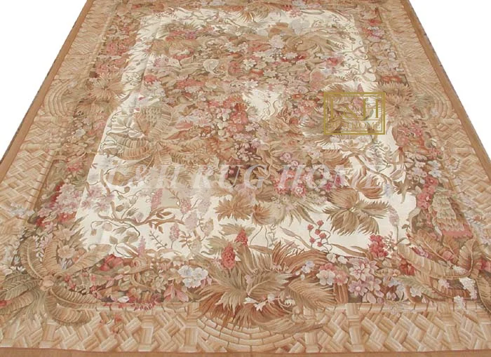 10'x14 'Французский Aubusson плетеные коврики ручной работы aubusson ковры