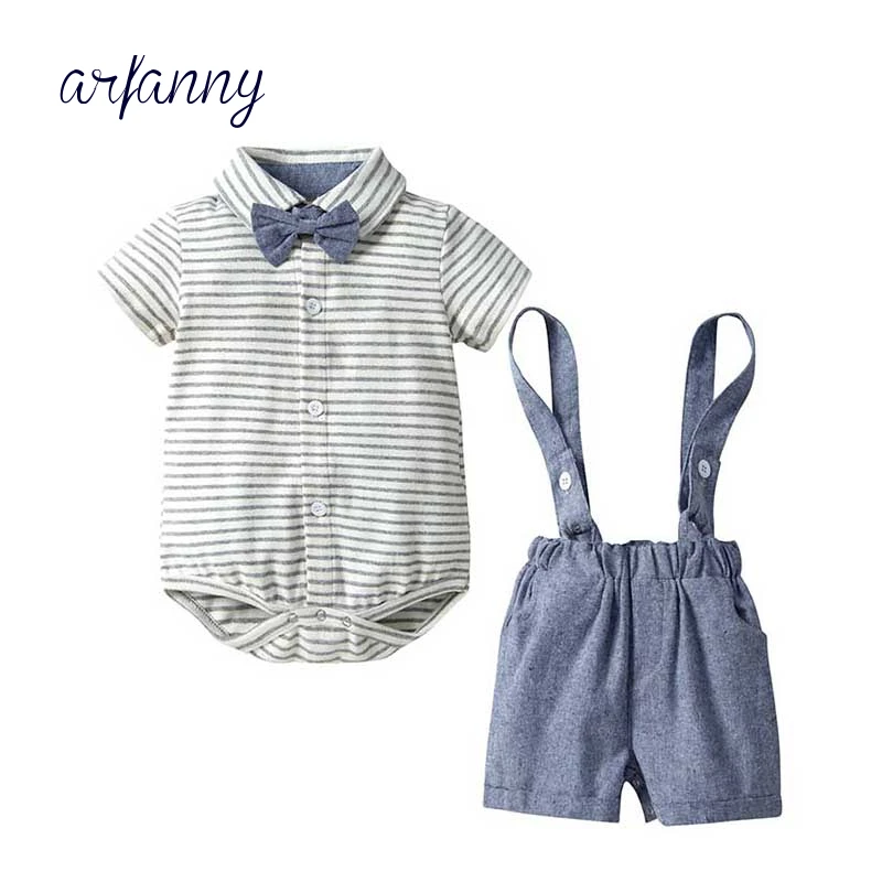 

Boutiqu newborn clothing set bebes Baby Boy Clothes Boys gentleman suit children's bow T-shirt + work wear 2 pieces
