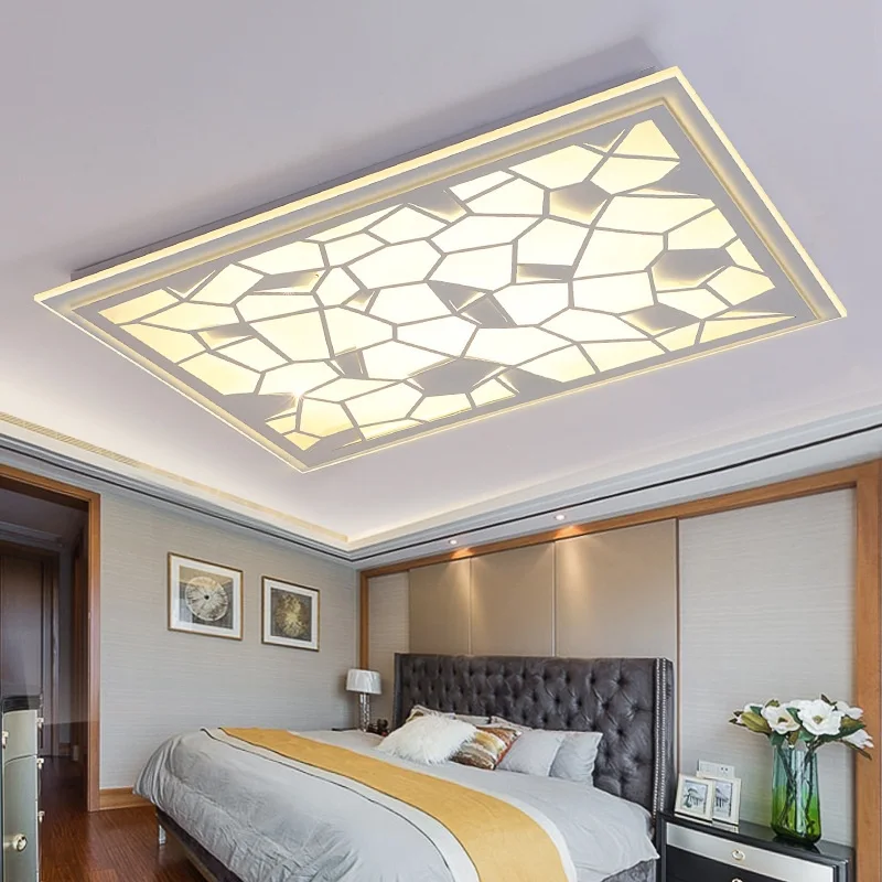 Лампа для гостиной прямоугольная современная простая Потолочная люстра модный светодиодный светильник для спальни креативный индивидуальный потолочный светильник