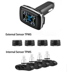 Салона автомобиля TPMS прикуривателя прямое подключение в шинах Давление мониторинга Системы сигнализации Системы Дисплей 4