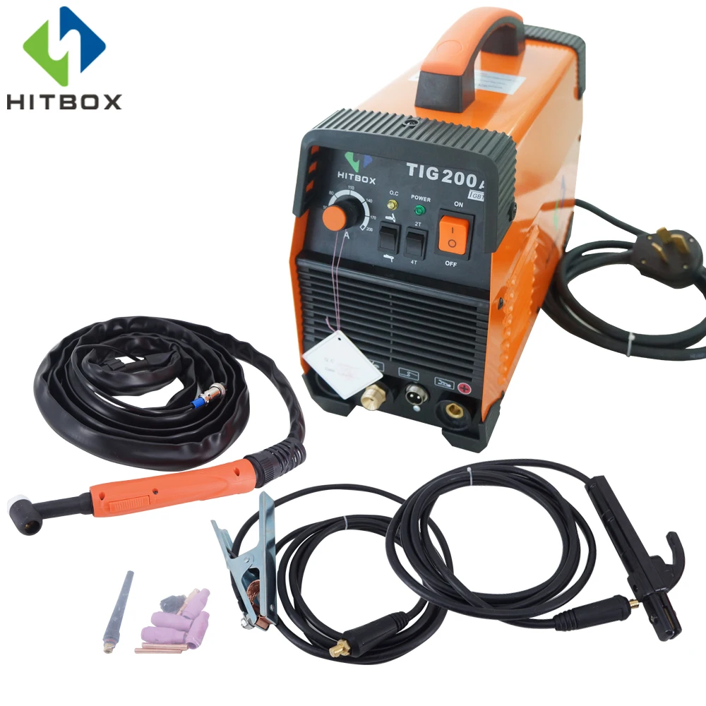 HITBOX Tig Pulse Tig сварщик с Стандартный аксессуары для продажи 220 В сварочный аппарат функциональные сварщик Tig200P