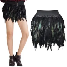 Ручной работы, украшенные перьями пикантные юбки женские, градиентные мини-юбки женские юбка для ночного клуба вечерние юбка