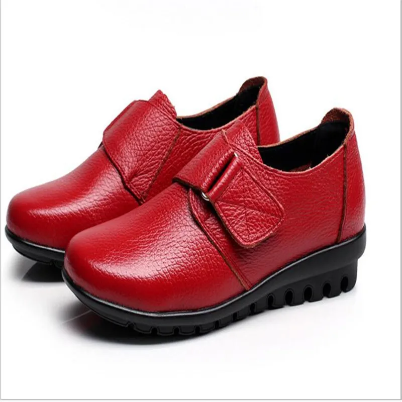 

Women's leather fashion casual shoes high quality 100% leather women's shoes non-slip flat shoes comfortable mother shoes 35-43