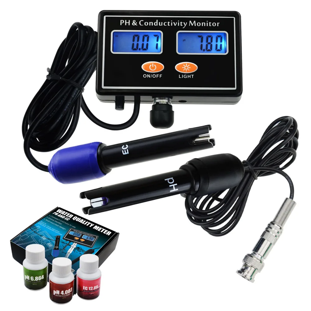 

New Digital PH&EC Conductivity Monitor Meter Tester ATC Water Quality Real-time Continuous Monitoring Detector