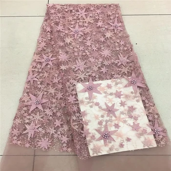 

VILLIEA Pink African Lace Fabric 2018 High Quality Lace, Applique Net Lace Fabric In Gold, Girls Applique Tulle Lace Fabric