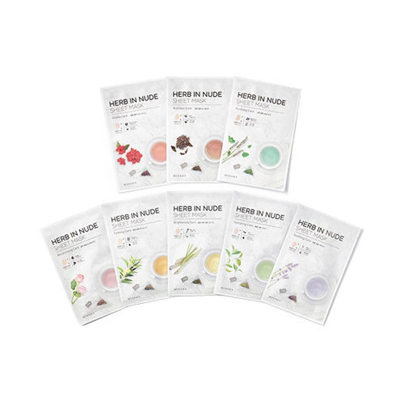 MISSHA Herb In Nude Sheet Mask 3 шт. Корейская маска для лица Уход за кожей маска для лица увлажняющая сужающая поры лечение от прыщей, отбеливание