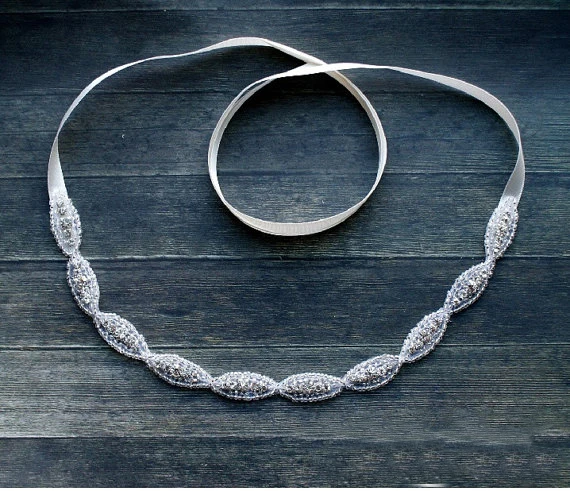 

Girls Rhinestone Headband Bridal Headband Beaded Rhinestone Tie-Back Headband Prom Headband Photo Prop Hair Accessories