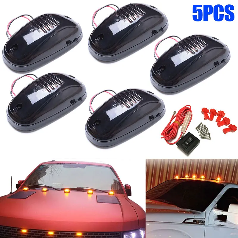 

New Hot 5 Pcs/Set 9 Leds 12V Vehicle Work Light Truck SUV Cab Roof Marker Car LED Top Flood Beam Driving Lamp DXY88