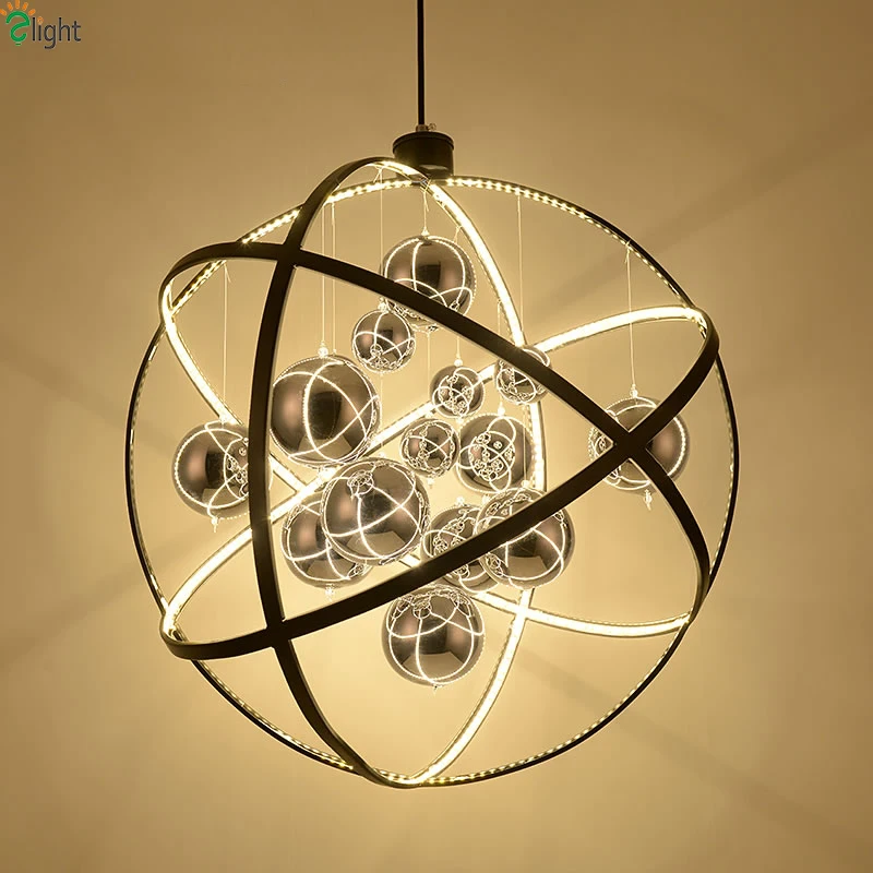 

Nordic Globe Metal Led Pendant Chandeliers Lighting Lustre Chrome Glass Ball Dining Room Led Chandeliers Lamp Led Hanging Lights