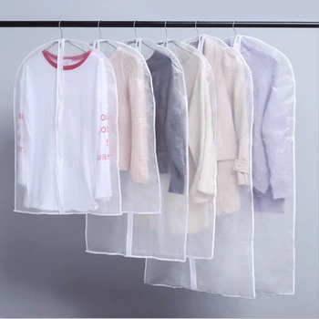 

6pcs/set Clothing Covers Clear Suit Bag Dust Moth Proof Garment Bags Breathable Zipper Storage Bags for Suit Dress Clothes