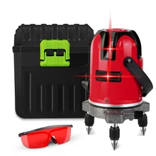 5 линий, 6 точек, лазерный уровень, 360 градусов, вращающаяся поперечная линия, красный лазер, самонивелирующийся, наклонный, Nivel лазер для строительных инструментов