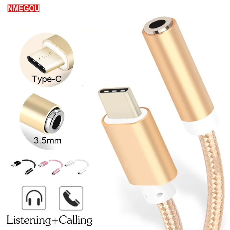 Usb Type c Male To Type C Female 3.5mm Audio Aux Headphone Cable 3.5 Mm Jack Adapter for Htc