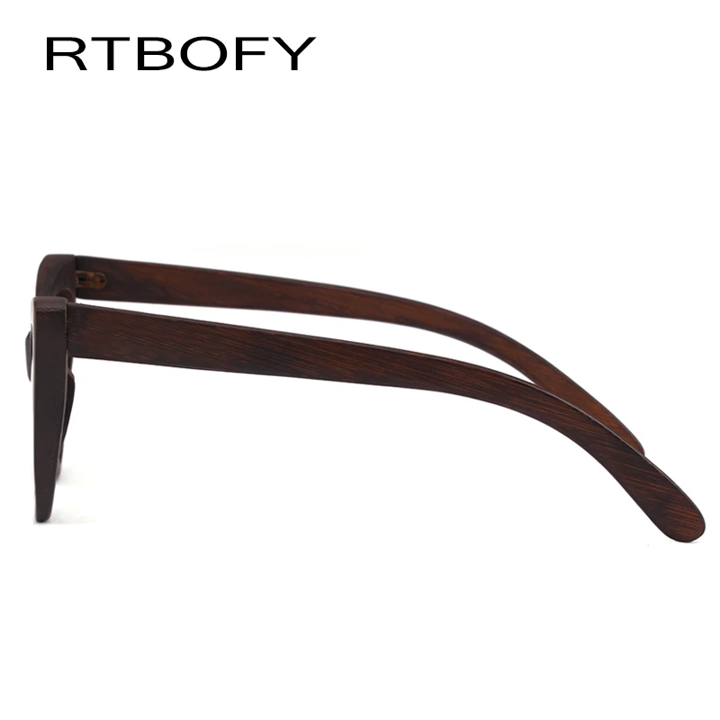 Rtbofy солнцезащитные очки с деревянной оправой Для женщин бамбуковая рамка поляризованные солнечные очки линзы очки Винтаж дизайн оттенков UV400 защитные очки