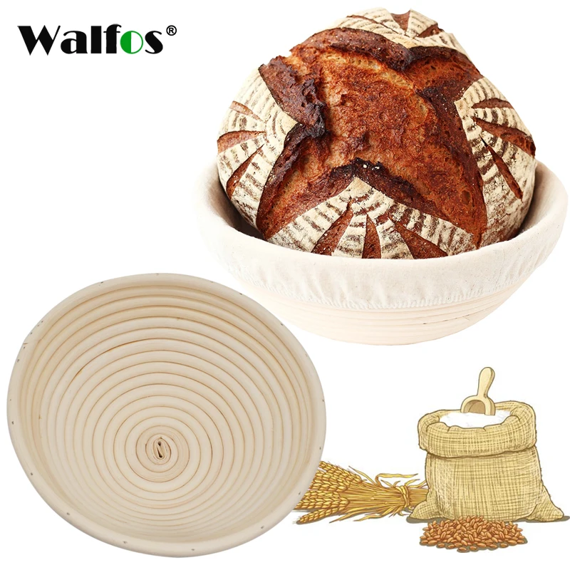 

WALFOS 5 Sizes Round Rattan Basket Banneton Brotform Bread Dough Proof Tasting Basket Blossoming Baking Tools
