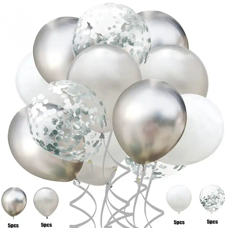 20 шт./компл. Серебряный Синий шар День Рождения украшения Дети балон воздушные шары металлические шары для вечерние воздушный шар на день ро...