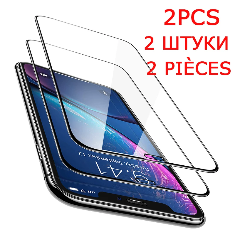 

2PCS Tempered Glass For iphone 7 8 6 6S Plus trempe ecran protecteur Glass on For iphone X XS Max XR Screen Protector Glass Film