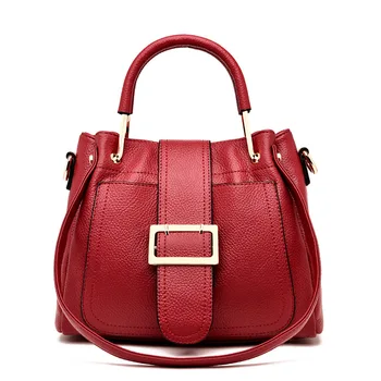 

High Quality Genuine Leather Women's Handbags Shoulder CrossBody Bags Lady Messenger Bag Big Size Bucket Women Tote Bags