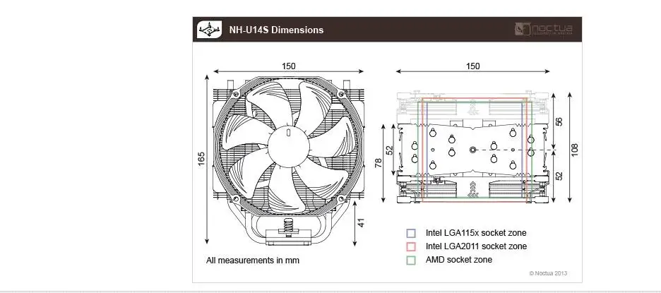 Noctua NH-U14S процессорные кулеры AMD Intel вентиляторы охлаждающий вентилятор содержит теплоизоляционные кулеры LGA 1155X2011 1366 FM2 FM1