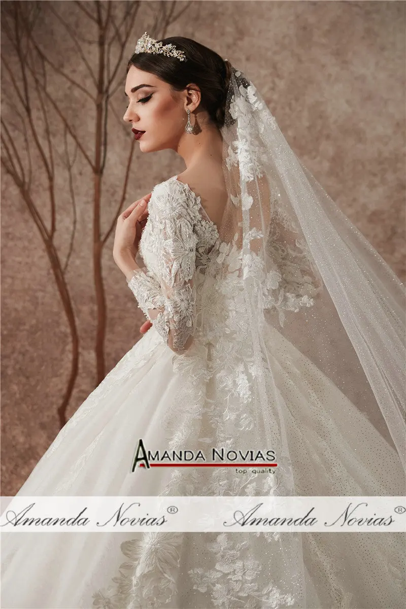 Аманда новиас Новая коллекция с длинным рукавом свадебное платье NS3447